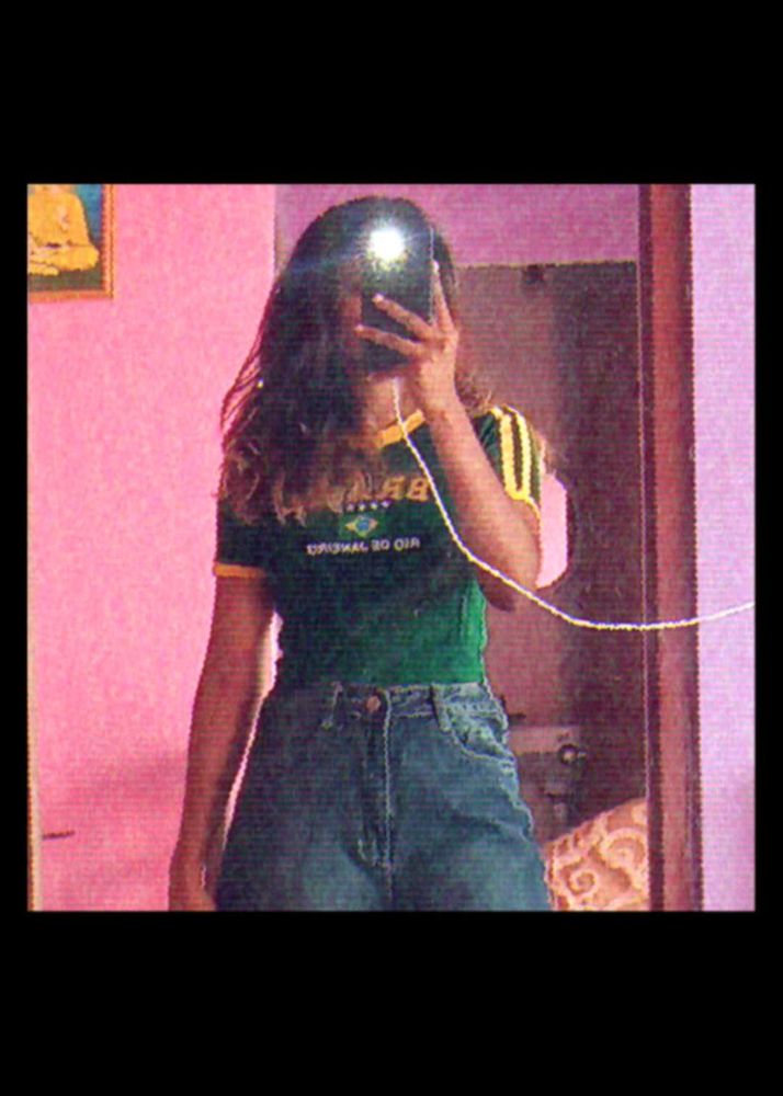 Brazil Jersey Looking Crop Top