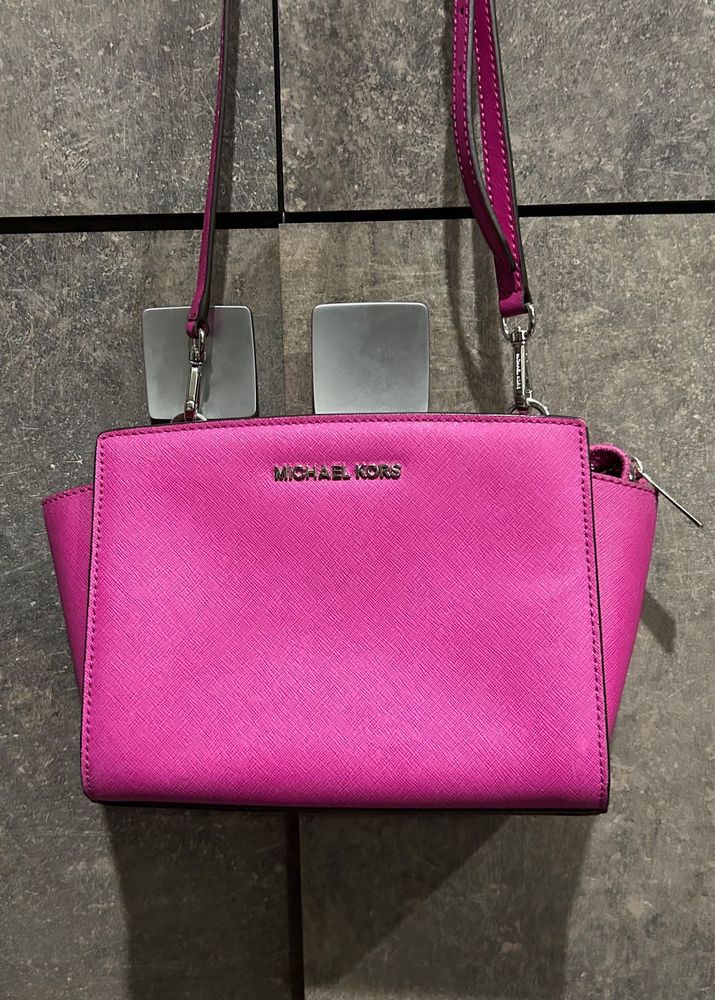 Michael Kors Leather Pink Crossbody Bag