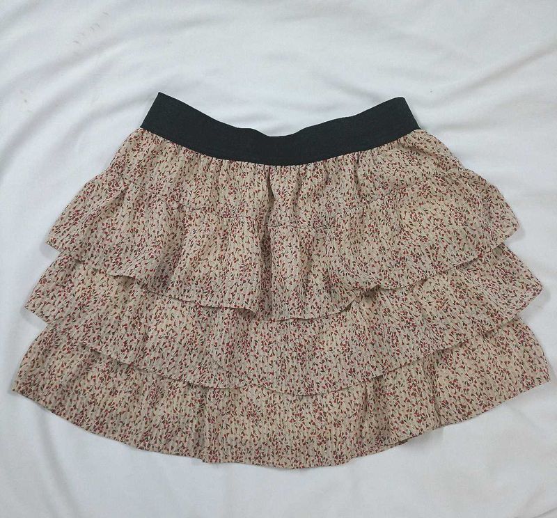 Tiered Floral Mini Skirt