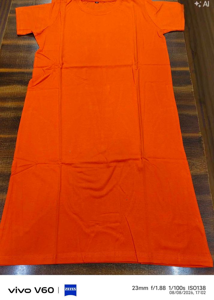 Vibrant Orange Tunic Top and long