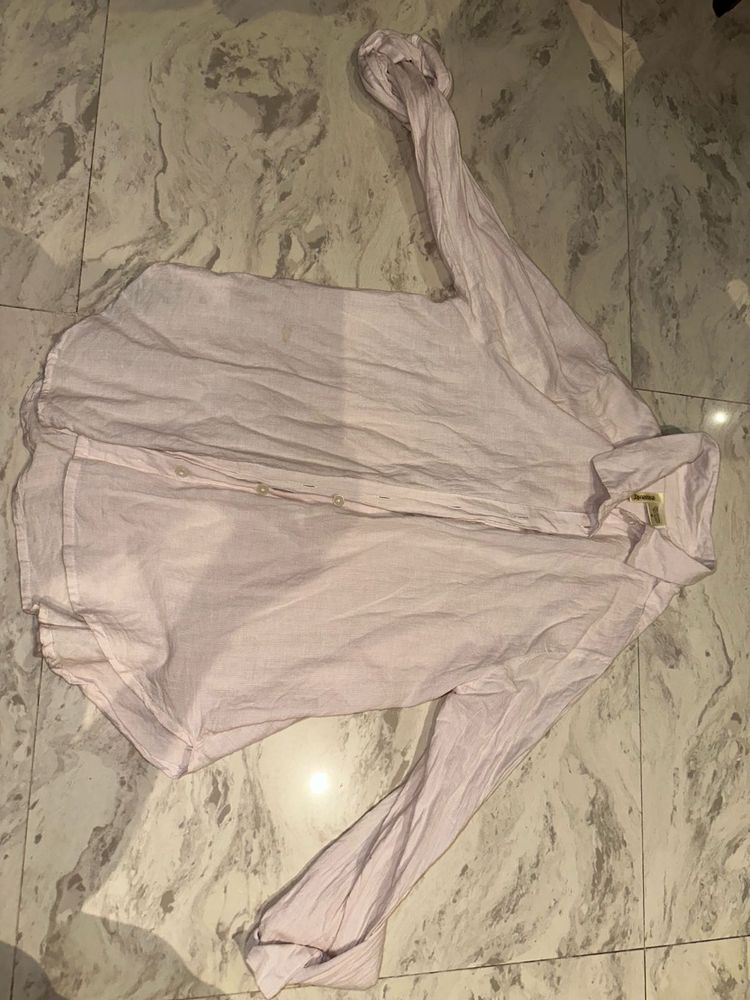 Light Pink Long Sleeve Button-Up Shirt