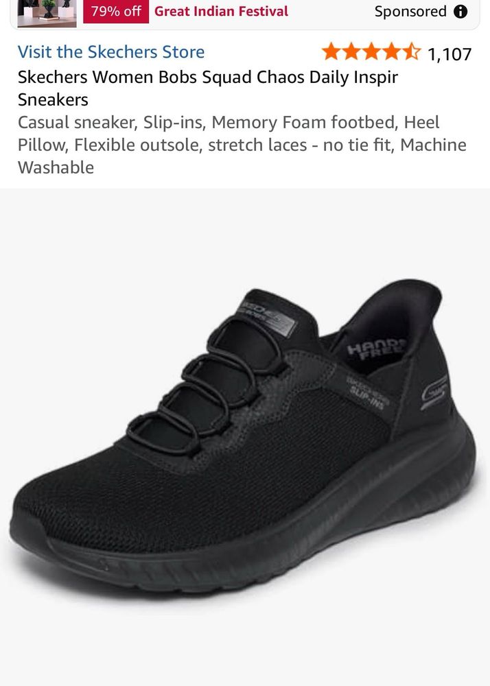 Skechers Women's Black Slip-Ins Sneakers