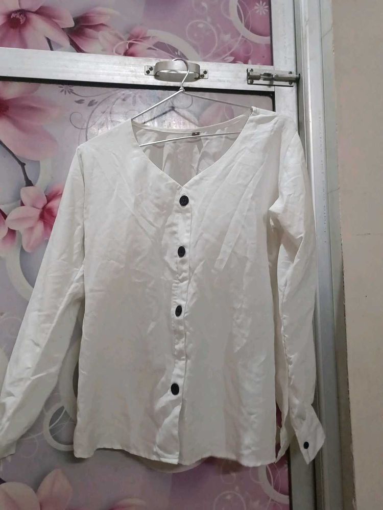 Classic White Button-Up Blouse