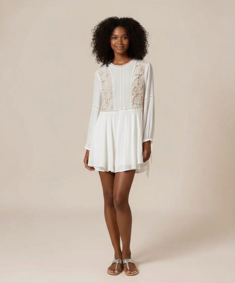 🆕Forever 21 Floral Boho Lace Mini Dress