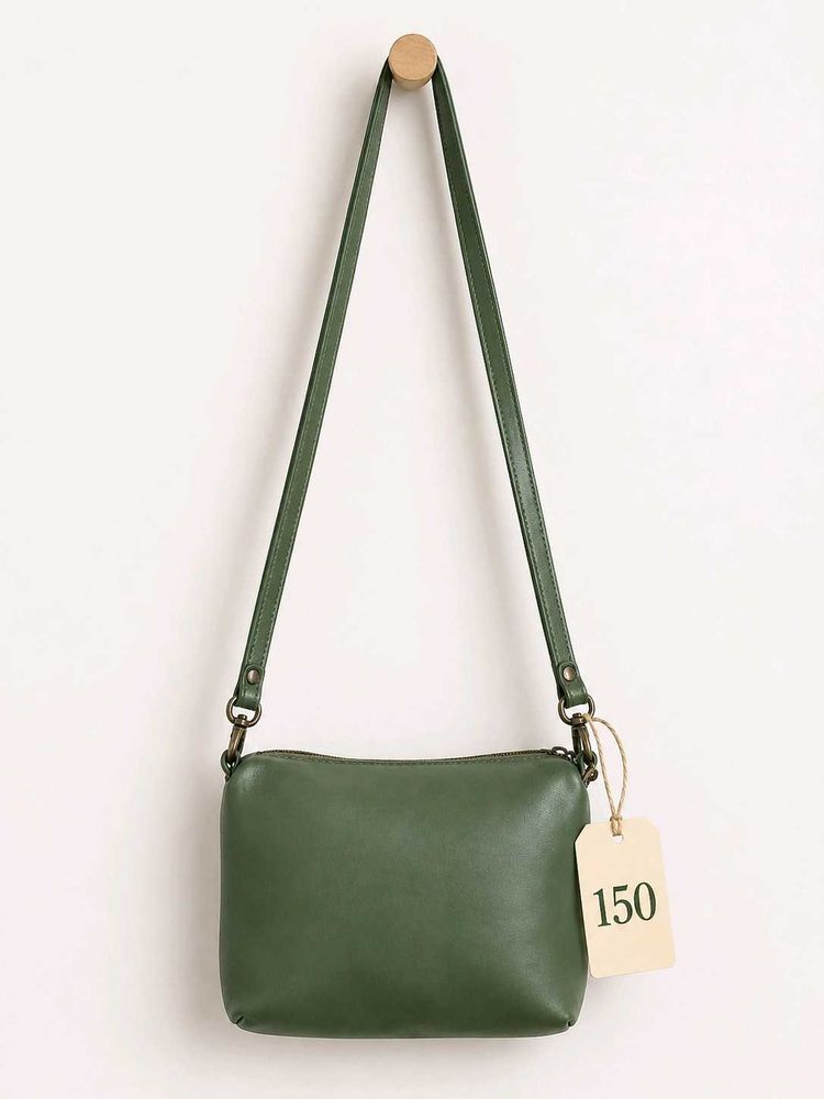 Stylish Green Leather Crossbody Bag