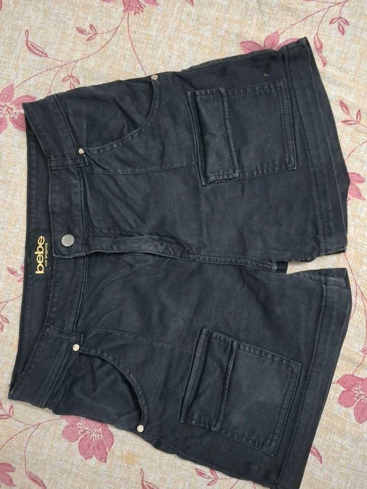 BeBe black denim shorts