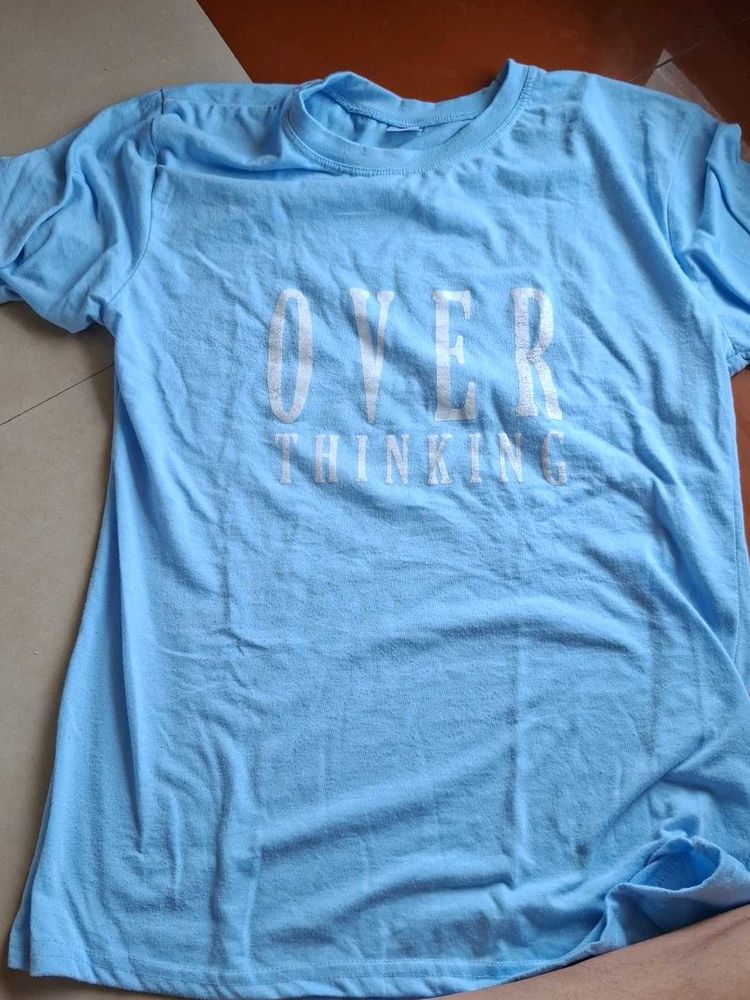 Baby Blue "Overthinking" Graphic Tee