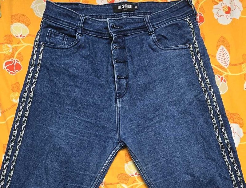 Trendy Side Stripe Denim Jeans