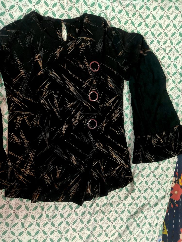 Bronze Golden Mesmerizing Patterned Top