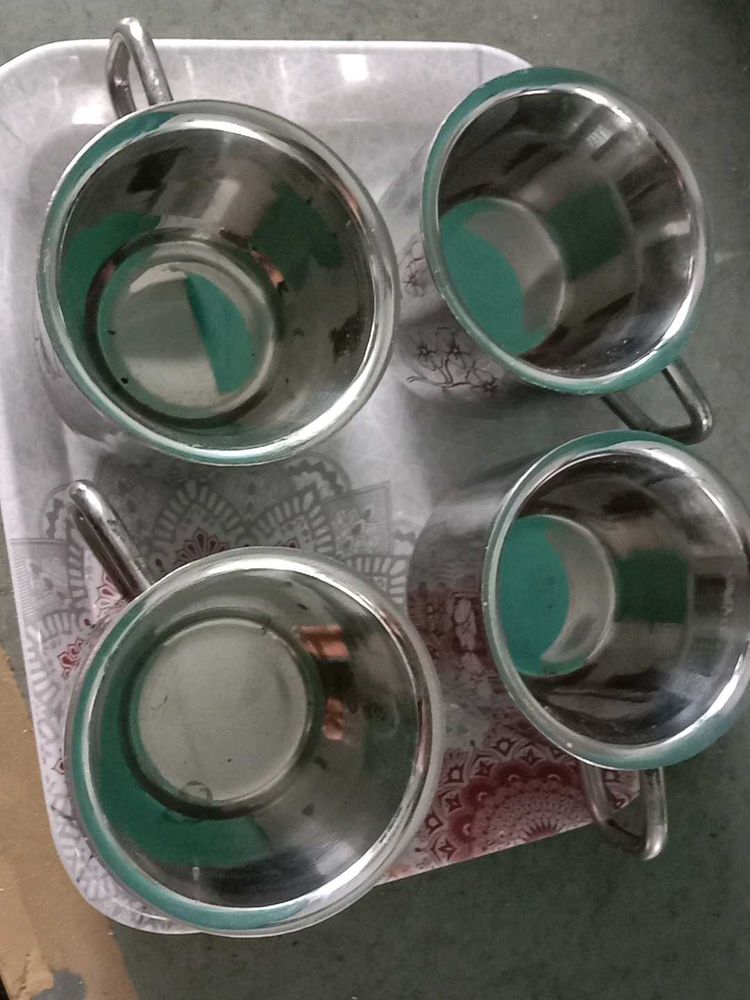 Set of 4 Stainless Steel Cups