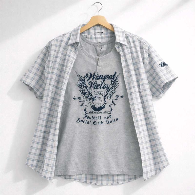 💙 ELEVATED CASUAL PLAID SHIRT — MEN'S (L)
