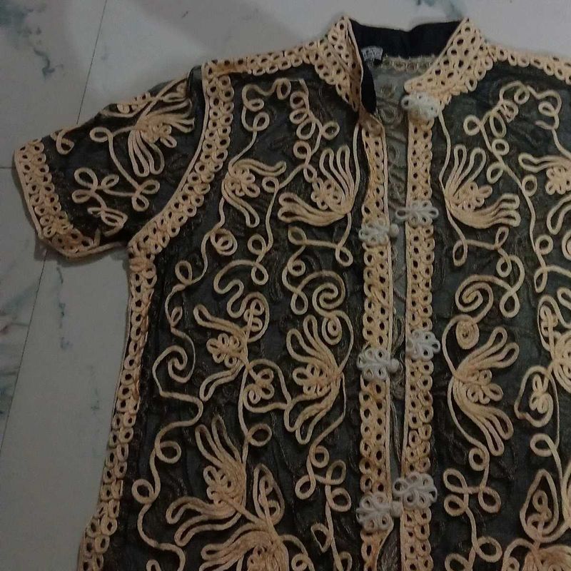 Embroidered Ethnic Kurta Jacket