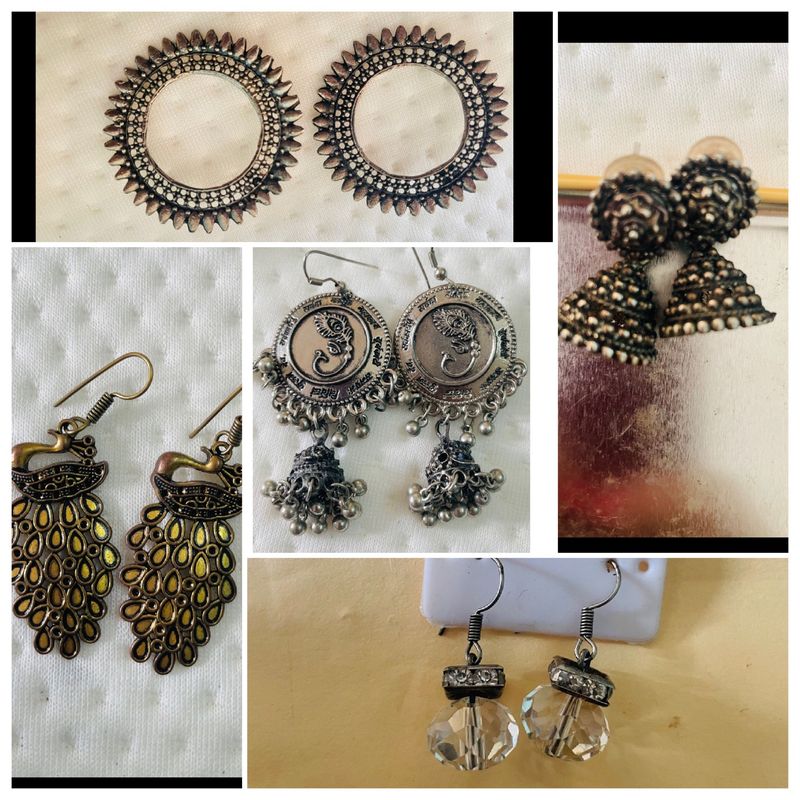 diwali combo - 5 oxisidised earings combo
