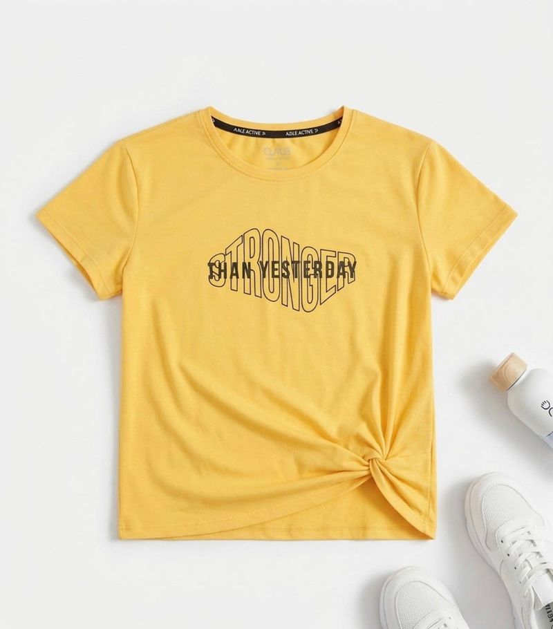 ✨ Preloved Ajile Side-Knot Yellow Tee ✨