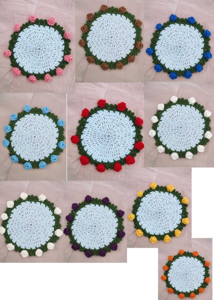 Handmade Crochet Floral mini Coasters