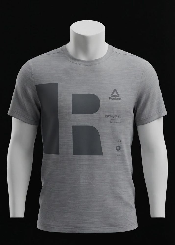 Reebok Men's Grey Graphic T-Shirt