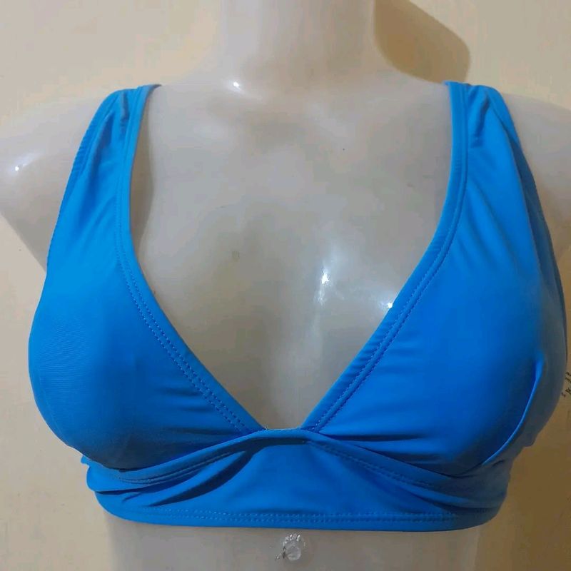 Light Blue Triangle Bikini Top