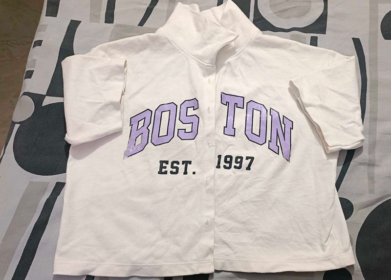 White Boston Graphic T-Shirt
