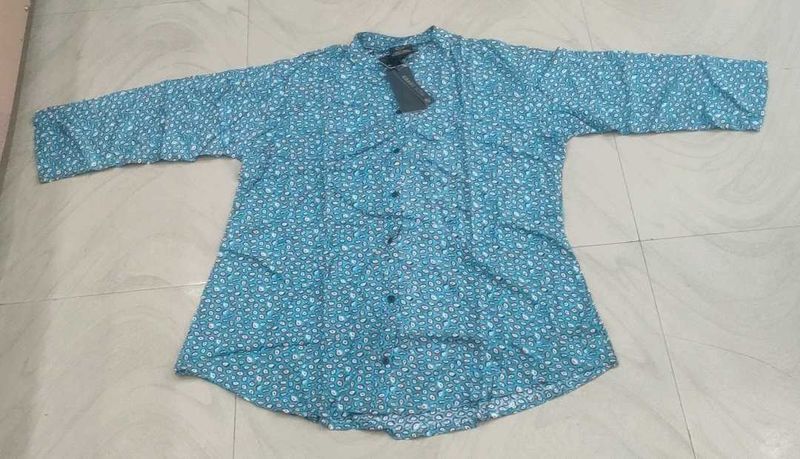 Blue Floral Print Shirt