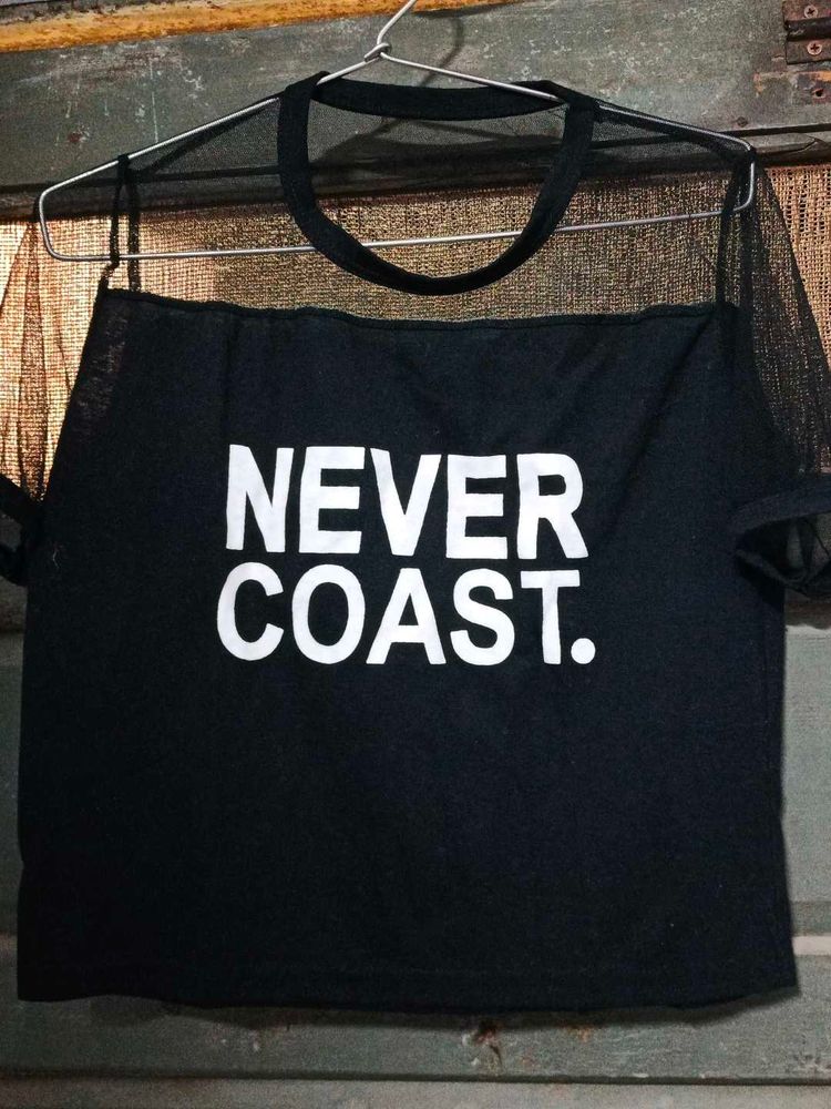 Black 'Never Coast' Graphic Tee