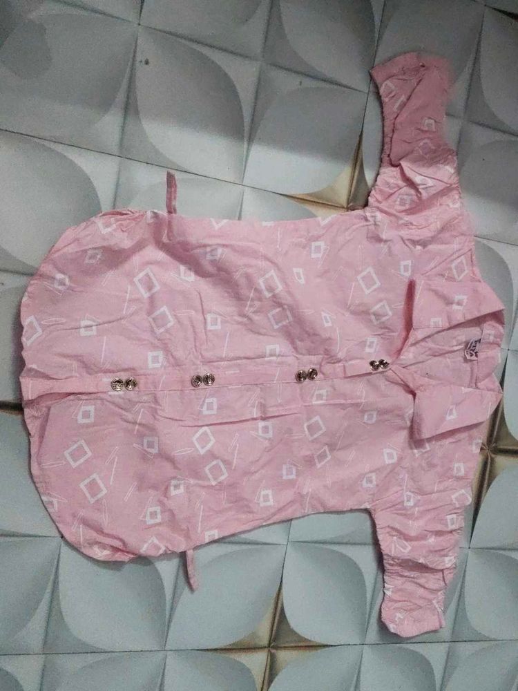 Pink Printed Cotton Blouse