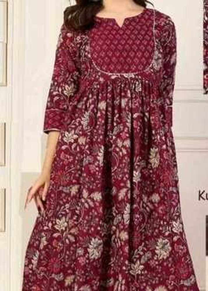 Elegant Floral Print Kurta