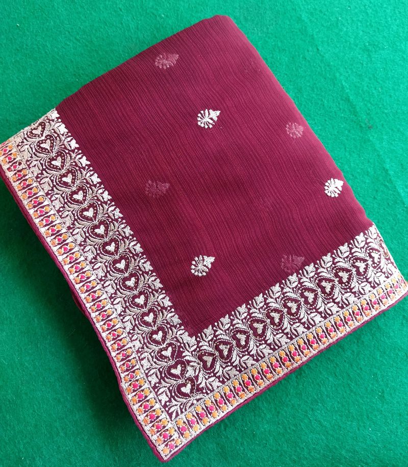 Soft Chiffon Heavy Work Saree
