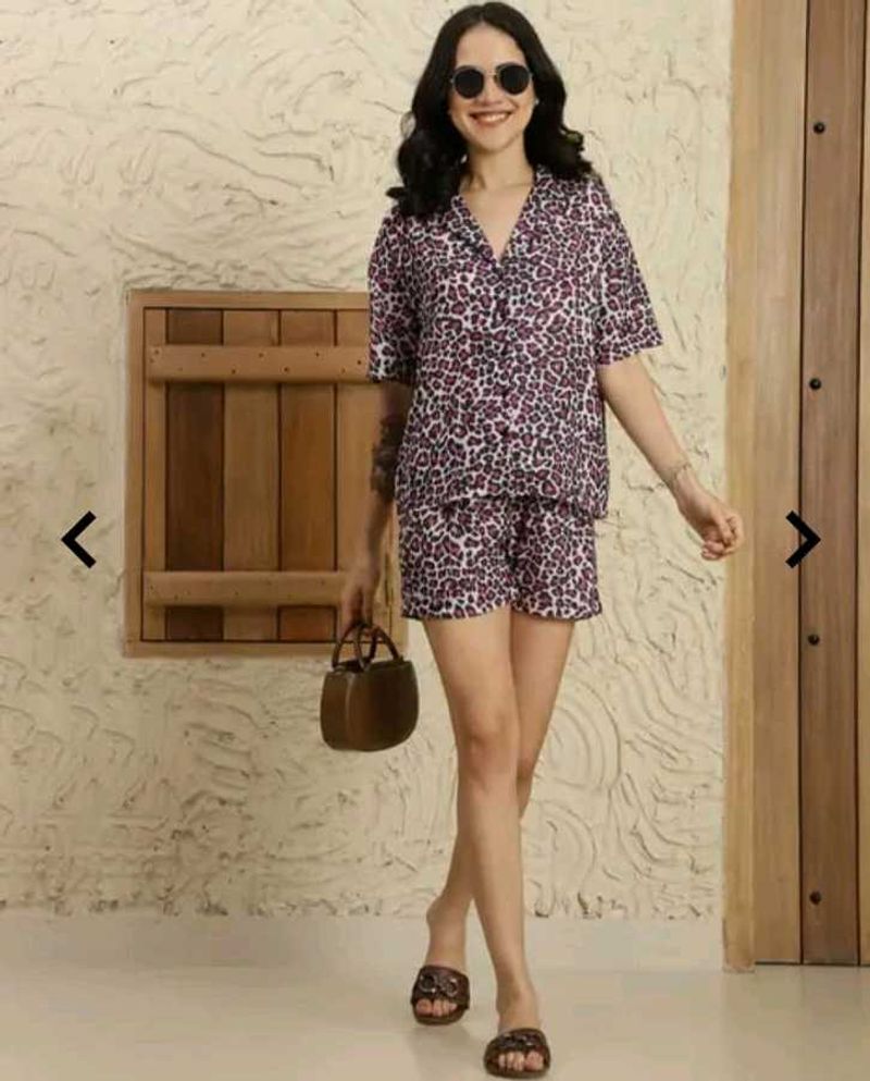 Leopard Print Sleep Set - Top &amp; Shorts