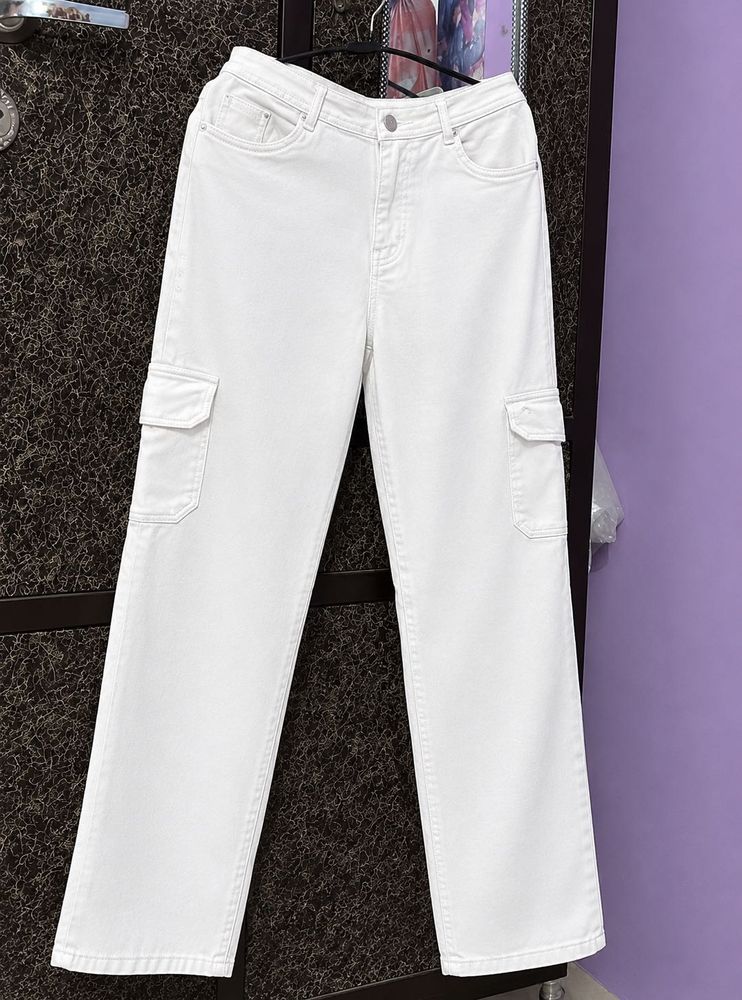 Stylish White Cargo Pants