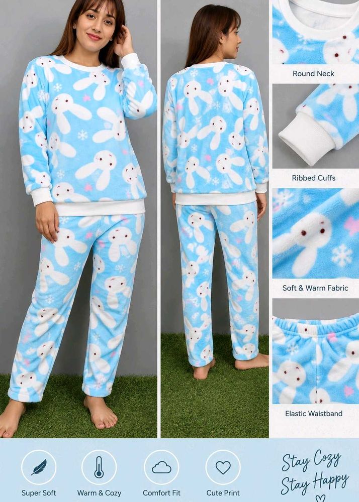 Cozy Bunny Print Pajama set