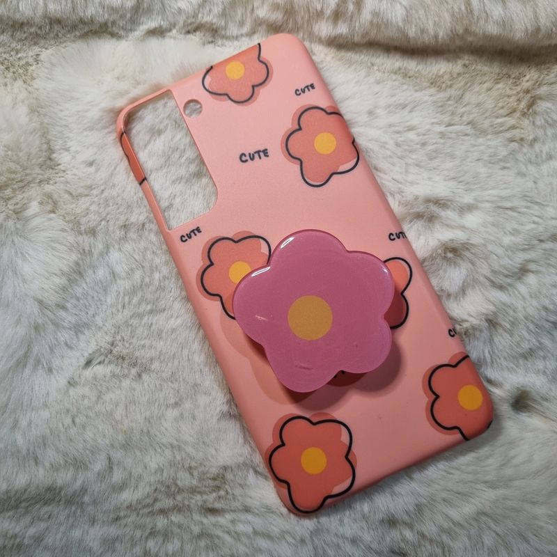 Phone Hard Plastic Cover with Pop Socket