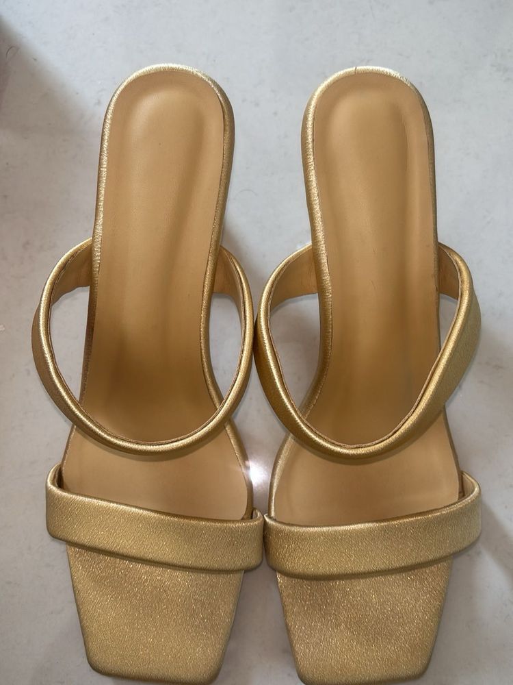 Gold Heeled Sandals