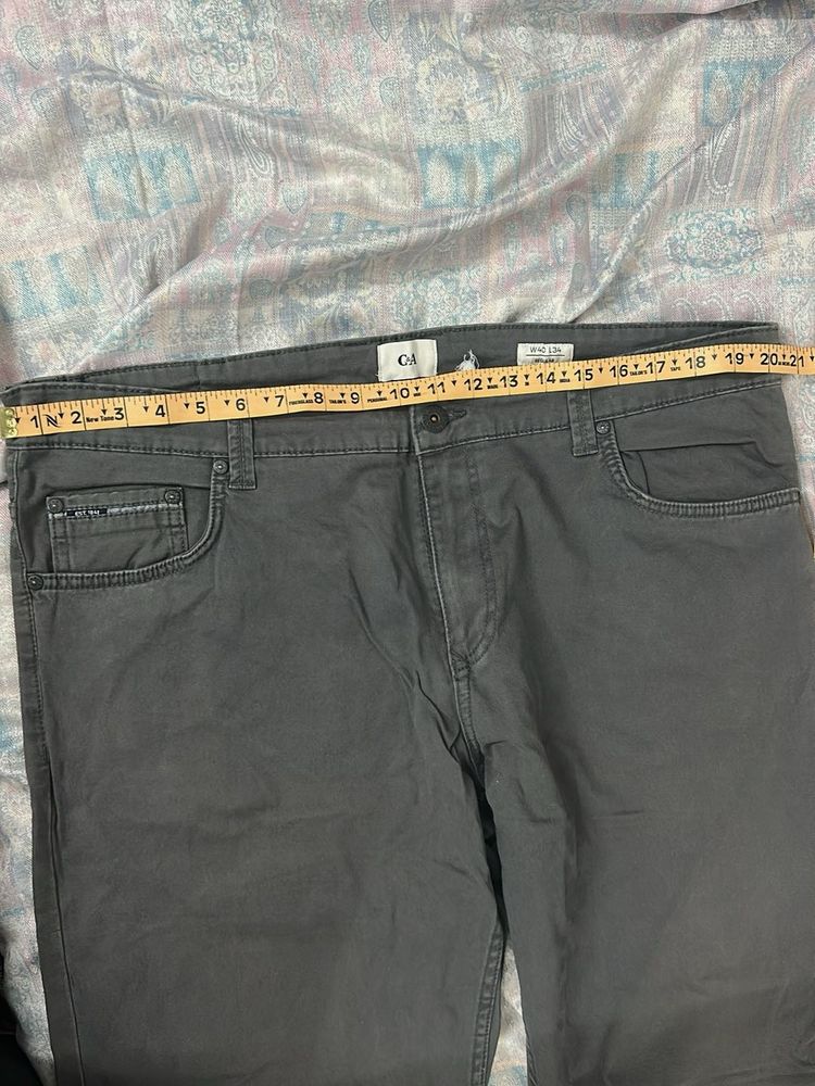 Men's Grey Casual Pants