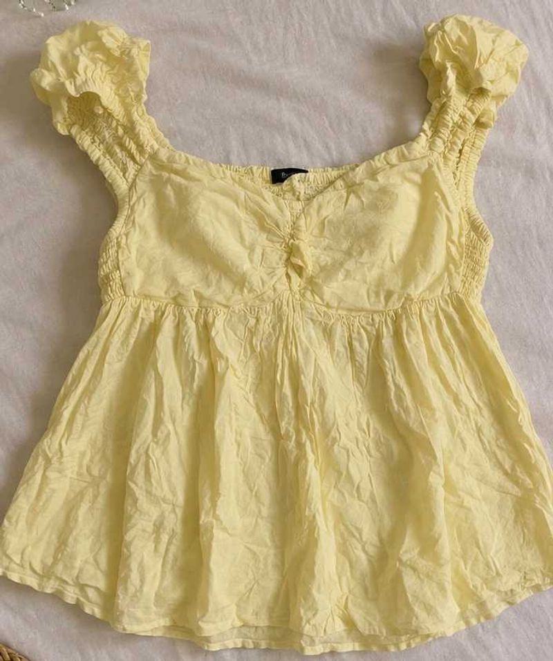 butter yellow babydoll top