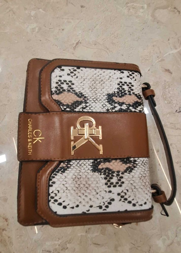 Charles &amp; Keith Snakeskin Print Handbag