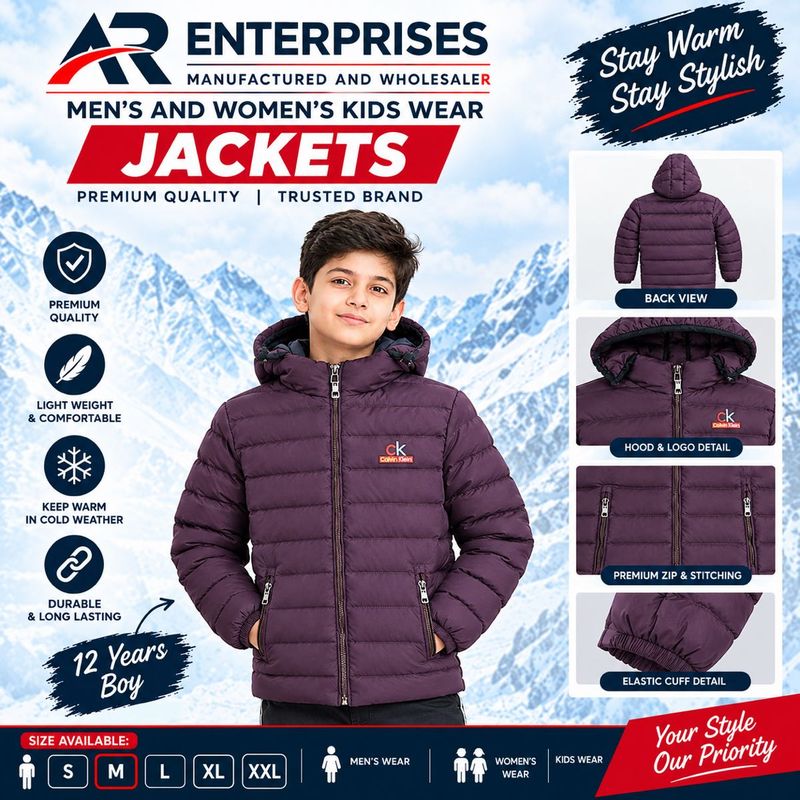 Kids Purple Puffer Jacket