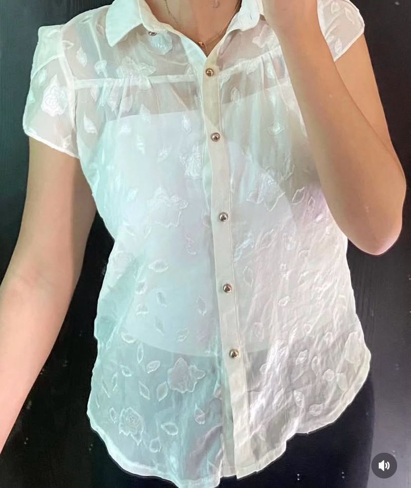 BLOSSOM White Floral Sheer Top