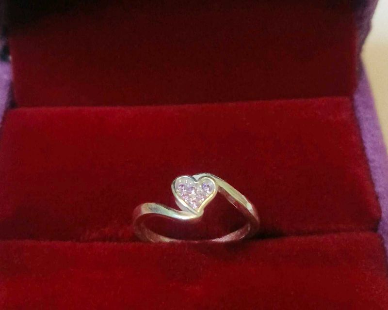 Heart Shape Gemstone Ring pure silver
