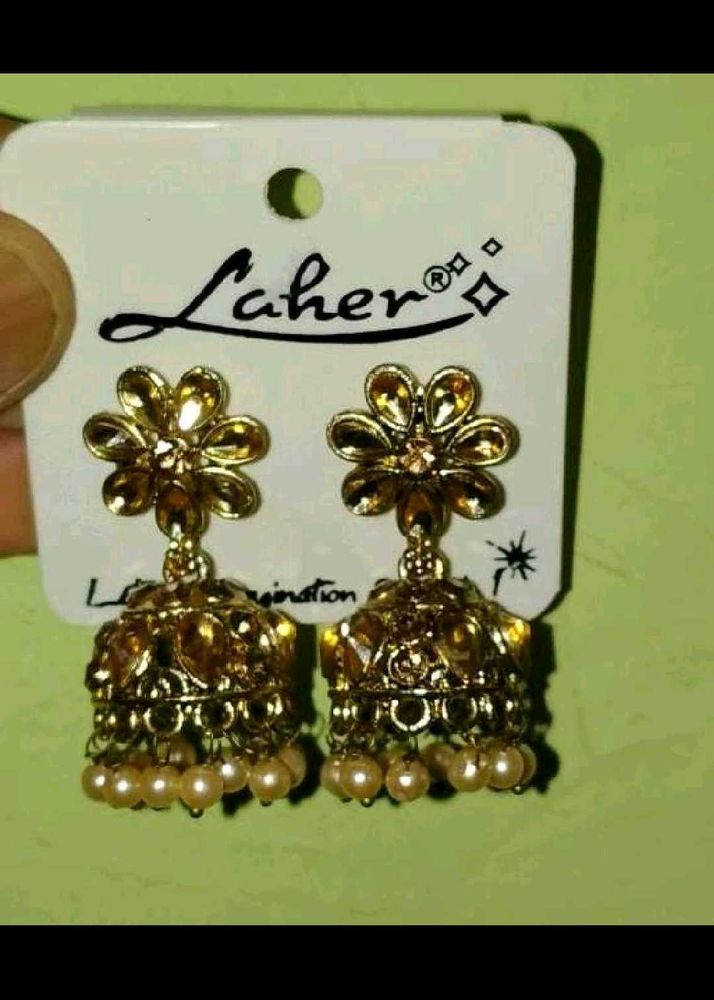 2 set combo Elegant Gold Jhumka Earrings