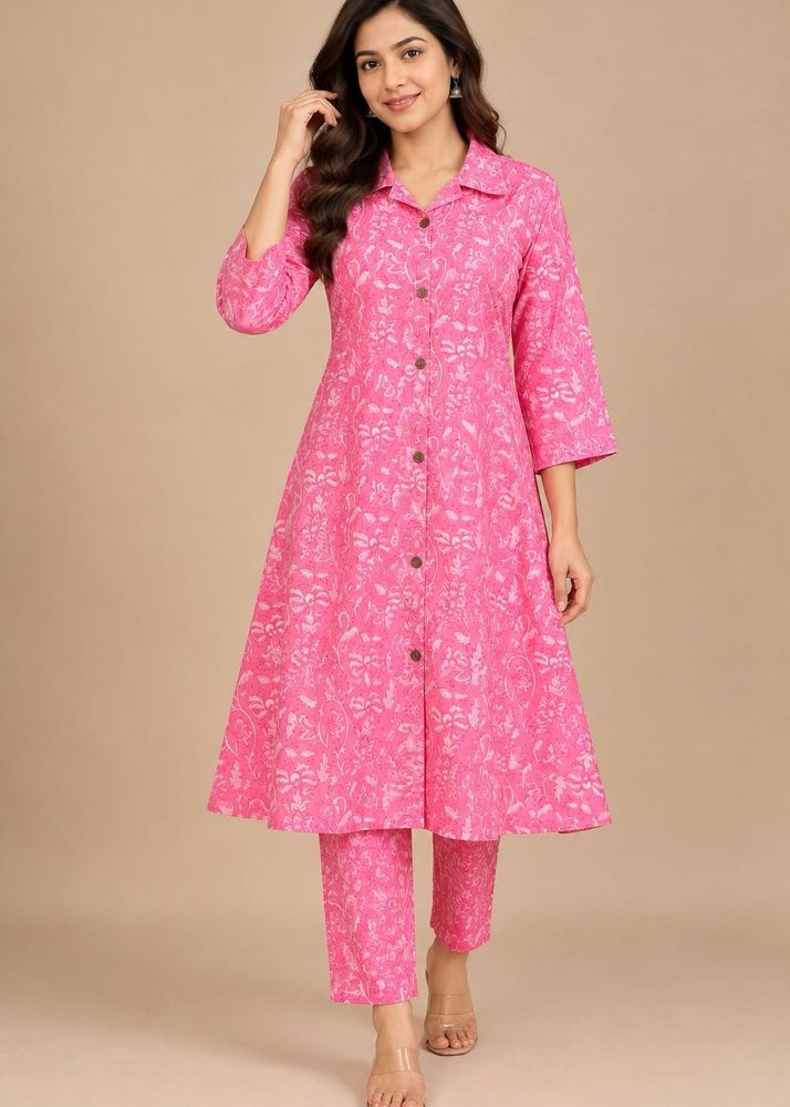 Vibrant Pink Printed Kurta Set