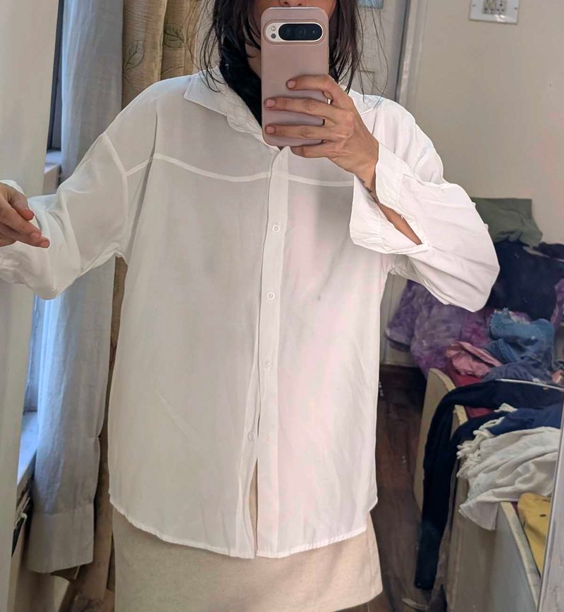 Chic White Oversized Shirt