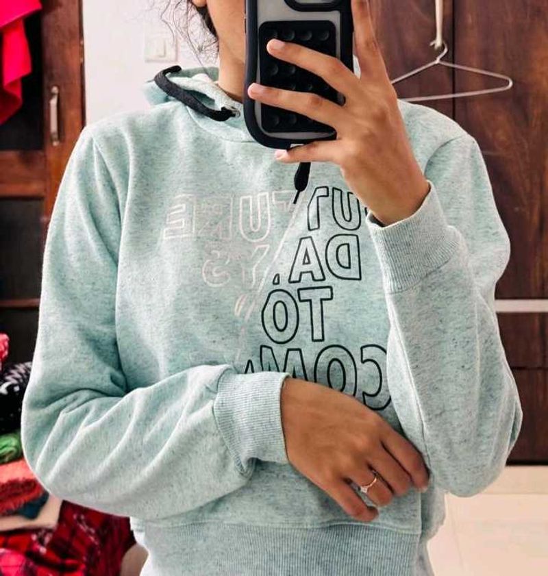 Baby Blue Graphic Hoodie