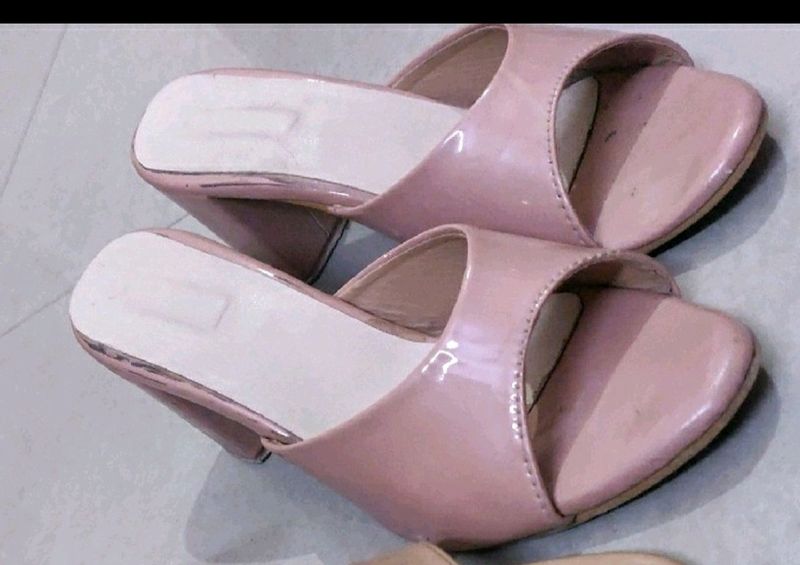 Mauve Block Heels