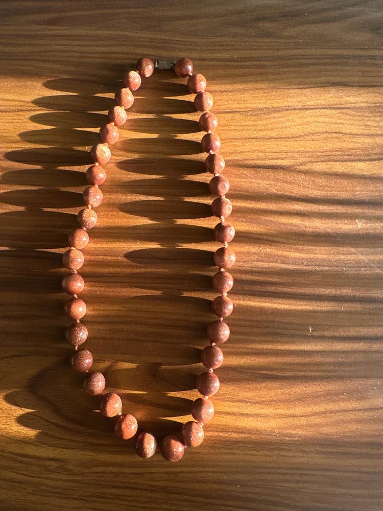 Brown Glitter Glass Bead Necklace