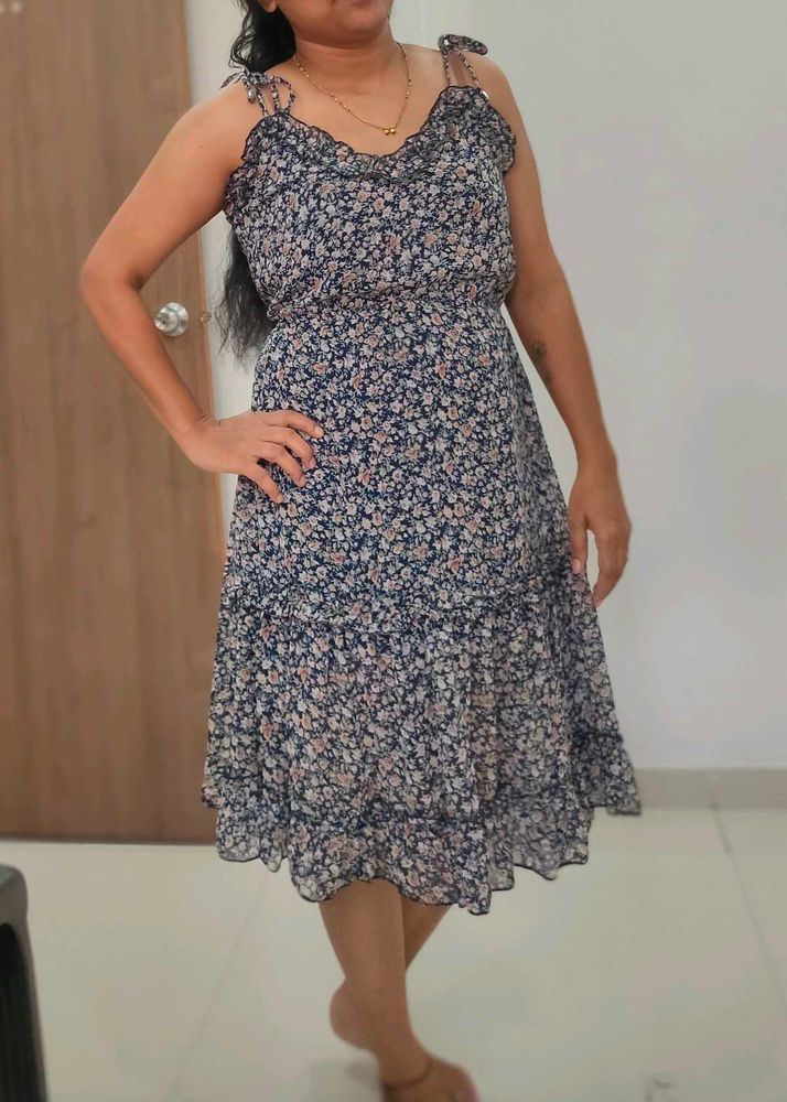 Floral Print Spaghetti Strap Dress