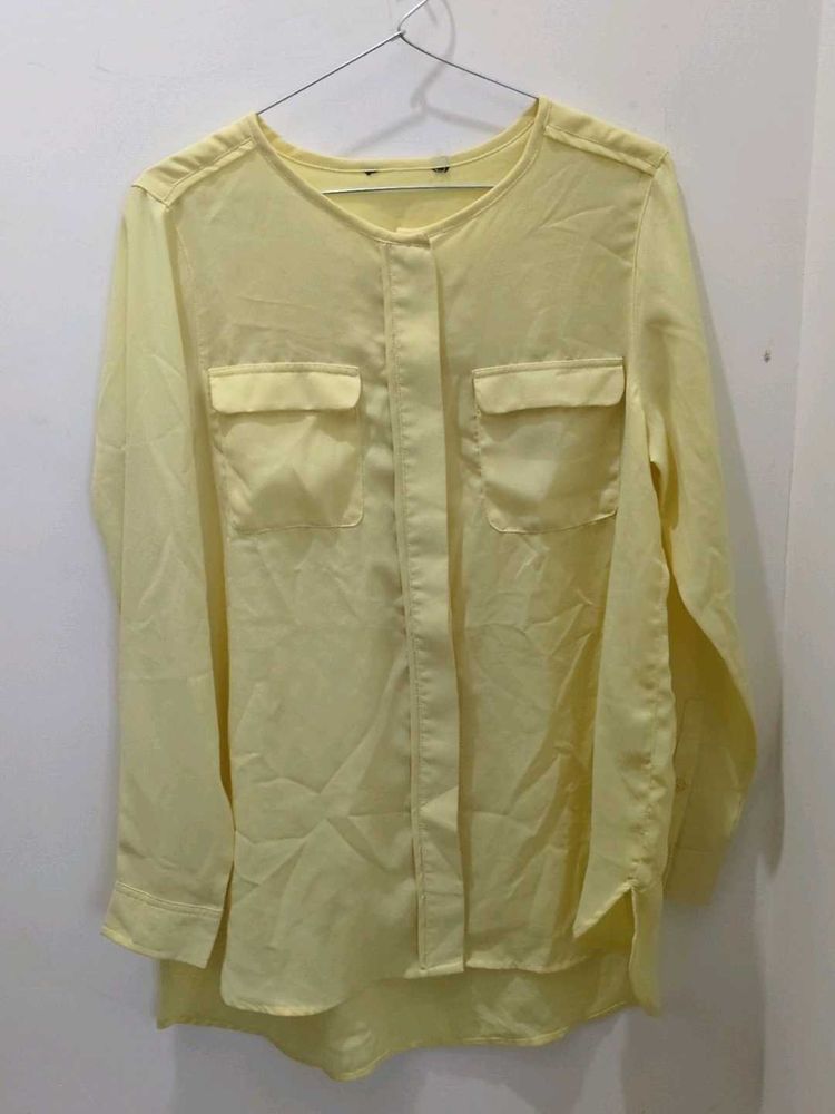 Chic Yellow Button-Up Shirt