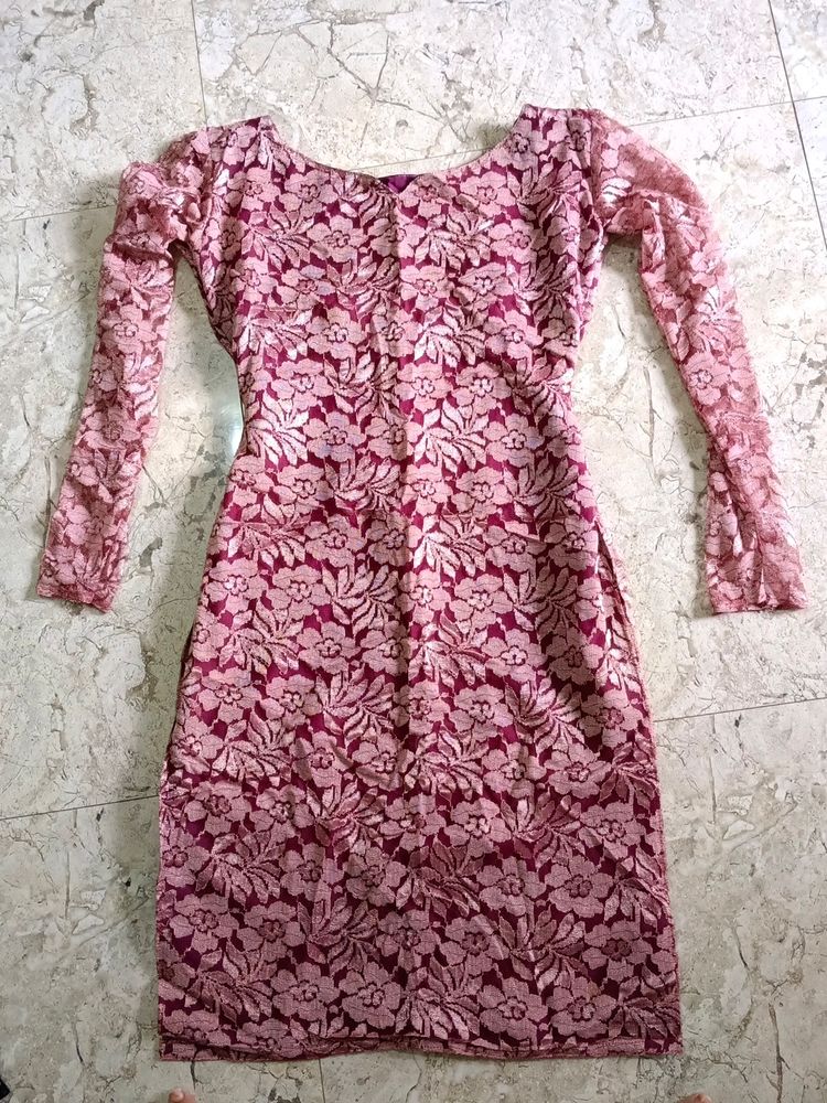 Inner Fabric Is Cotton And Uper Fabric Is Net Beautiful Kurti