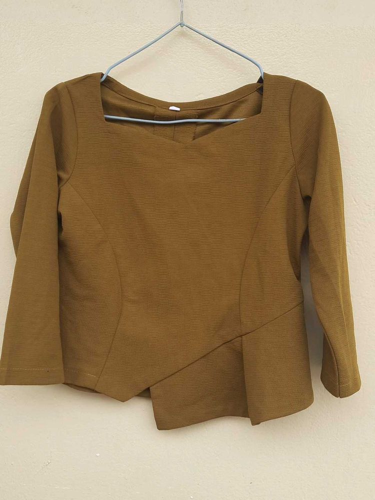 Asymmetrical Cut Square Neck Top