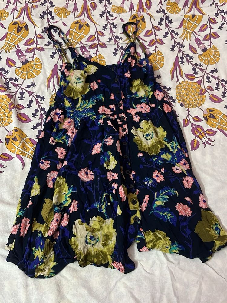 Flowy Floral Print Mini Dress