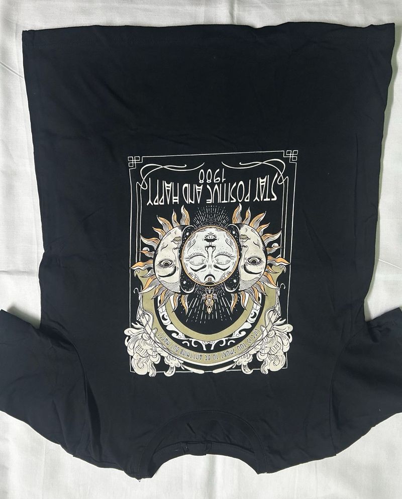 UNWORN Black Graphic Print T-Shirt
